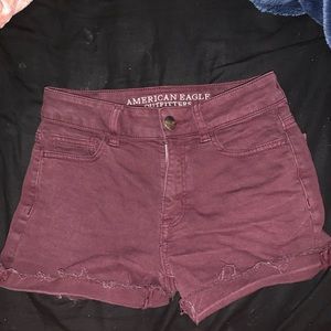 MAROON AMERICAN EAGLE SHORTS